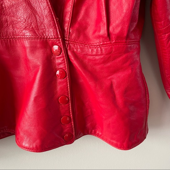 Vintage Boutique Of Leathers Red Jacket Womens Medium - Picture 3 of 7